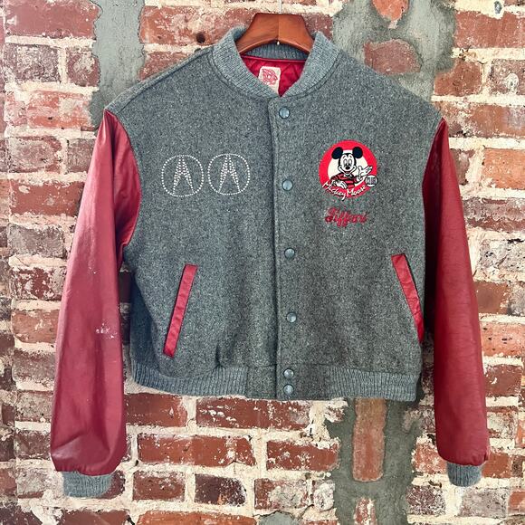 VTG 80s Disney Mickey Mouse Club Embroidered Youth Varsity Cast Jacket XL 20x20 - Picture 1 of 7